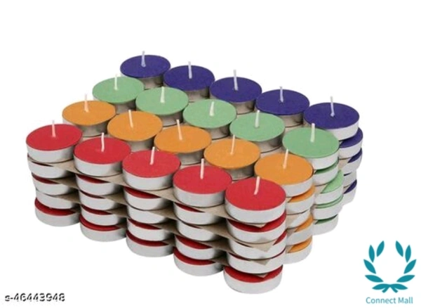 Multicolor Premium candle wick and wax, gently flicker without producing harmful black smoke - Free Size, Silicon